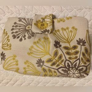 Reconstructed Soul handmade clutch with button detail, NWOT (never used)